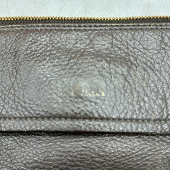 Furla Vintage Brown Pebble Leather Crossbody Bag with Teal Lining Made in Italy - Picture 4 of 15